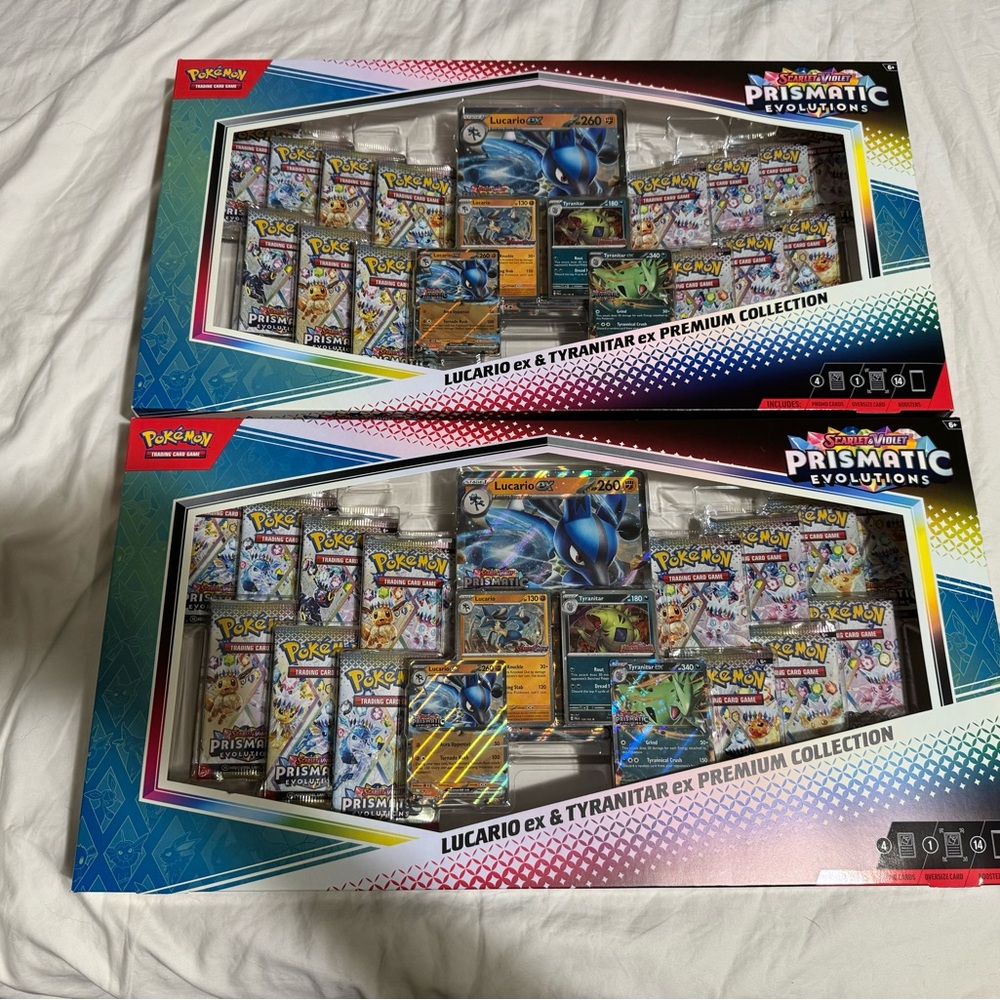 Pokemon Prismatic Evolutions Lucario & Tyranitar EX boxes (2 count)